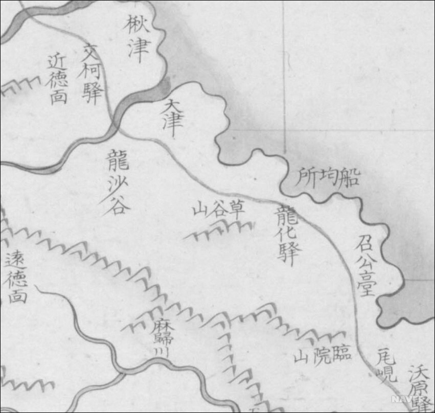 봉의재 - 『조선지도(삼척)』의 봉의재(초곡산) 일대