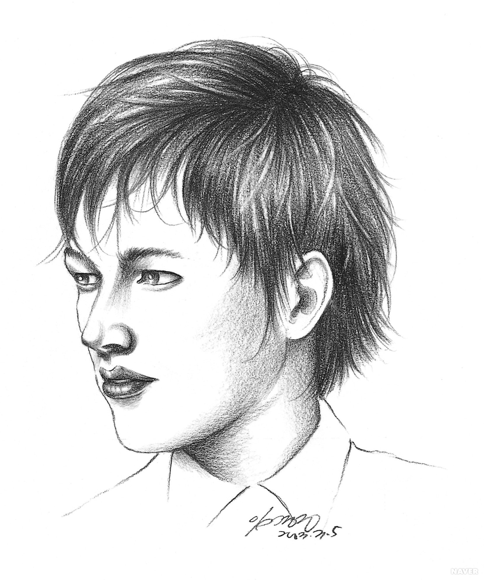 남성 커트 : 끝부분의 가벼운 질감을 위해 모량을 줄이며 세밀히 커트