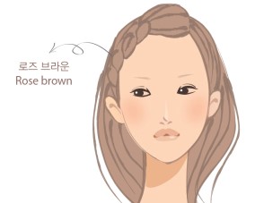 적갈색과 금발의 낮은 빛이 있는 갈색 머리