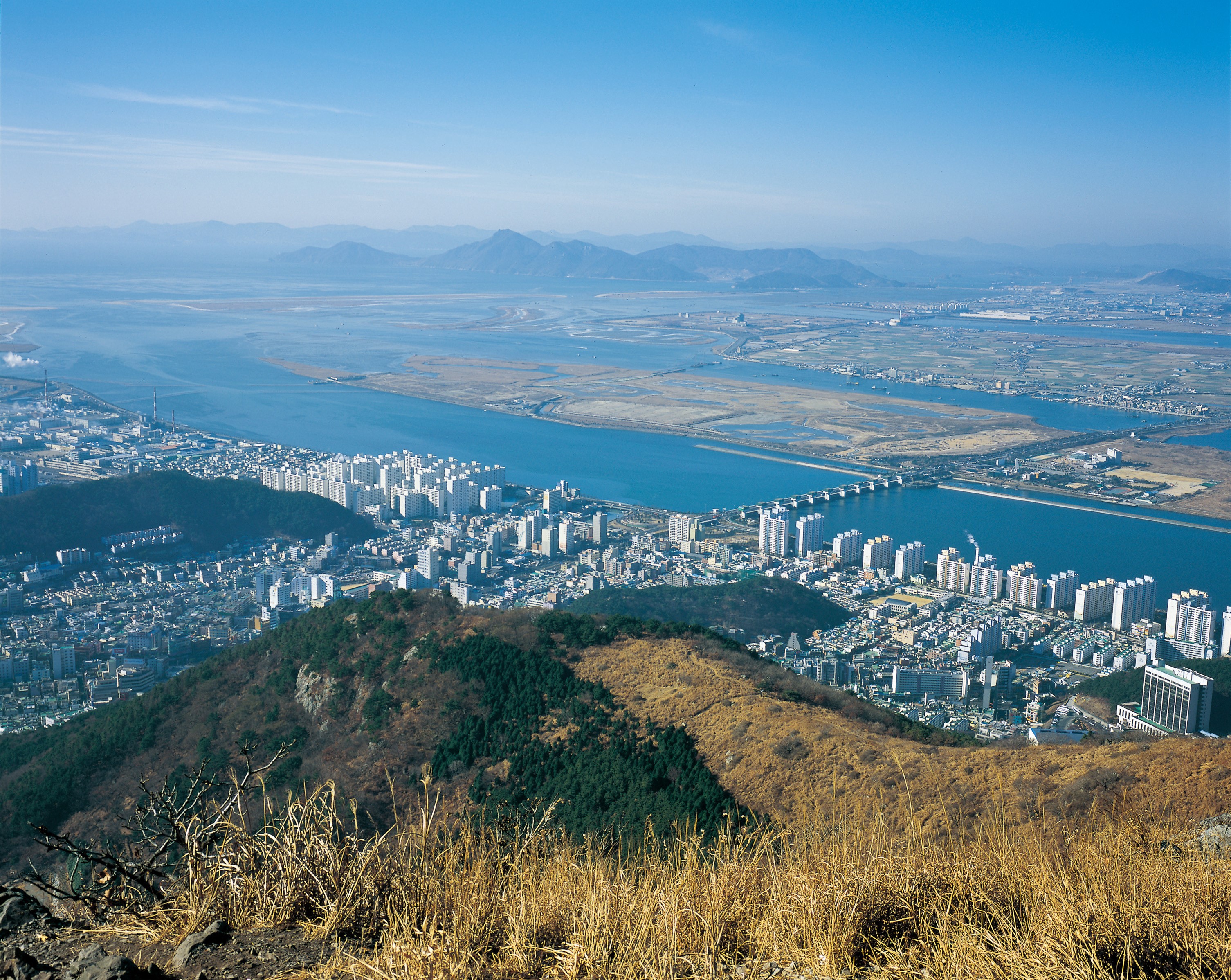 승학산에서 본 삼각주