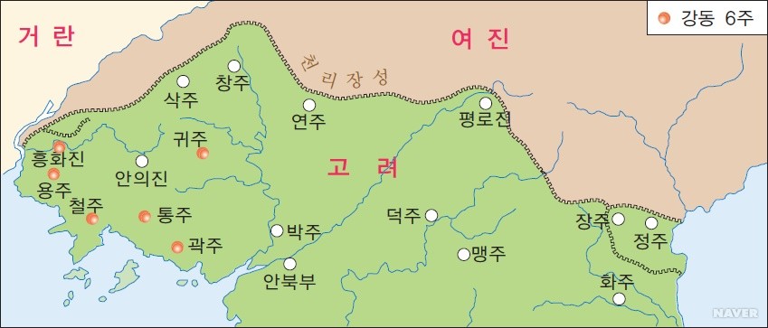 서희와 강동 6주 - 강동 6주와 천리장성