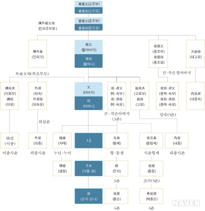 촌수와 친족 호칭표 본문 이미지 1