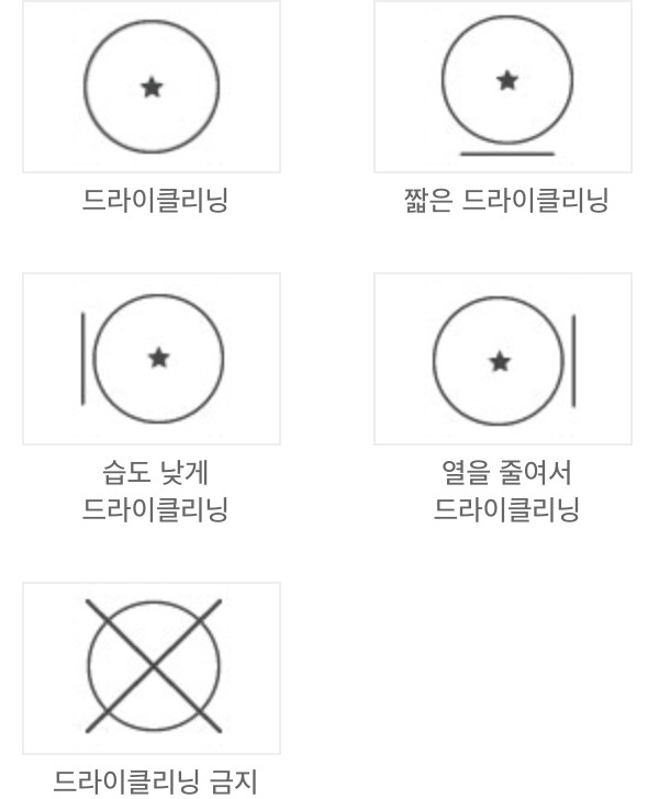 세탁기호 - 미국 드라이클리닝 부호