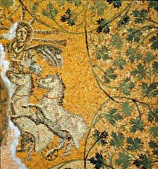 태양신으로서 그리스도를 표현한 중세의 모자이크 작품
