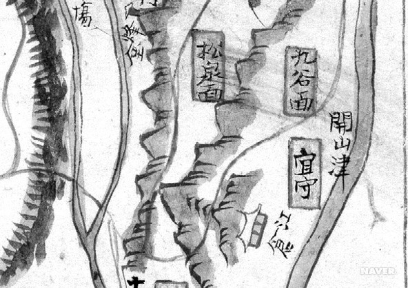개포나루 - 『지승』(고령)의 개포나루(개산진) 일대