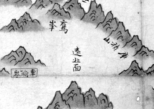 북면 - 『영남지도』(울진)의 북면(원북면) 일대