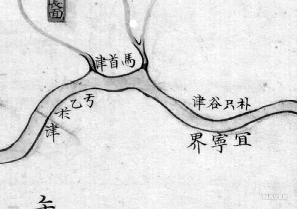 박진나루 - 『광여도』(창녕)의 박진나루(박지곡진) 일대