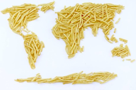 맥도날드 프렌치 프라이로 만든 세계 지도