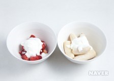 바나나와 딸기아이스크림 요리과정