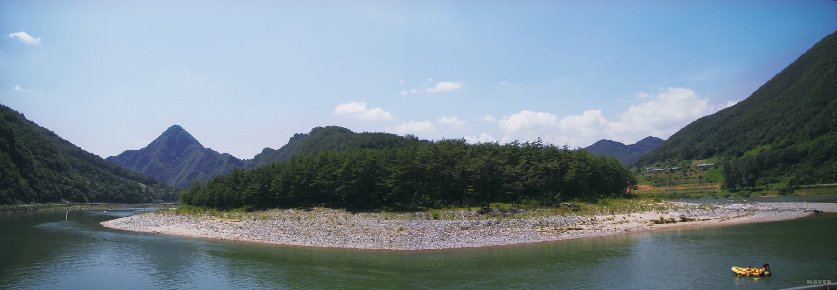 정선 북실리 볼링핀 지형 - 동강과 미앤더핵