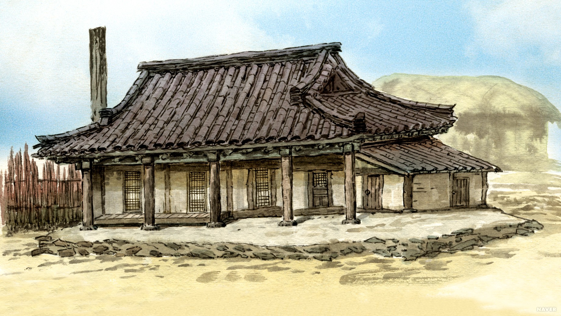 함경북도 경성군 정주간이 있는 6칸 양통집