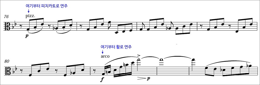 비올라의 다양한 주법 - 슈베르트의 아르페지오네 소나타(비올라 편곡) 1악장의 피치카토와 아르코 (Arcodoro Edition)