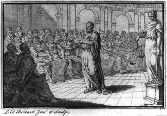 '소크라테스의 일생' 중 법정의 소크라테스, 1760년경