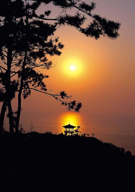 영광 백수해안도로 - 소나무와 정자와 낙조