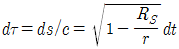 d=ds/c