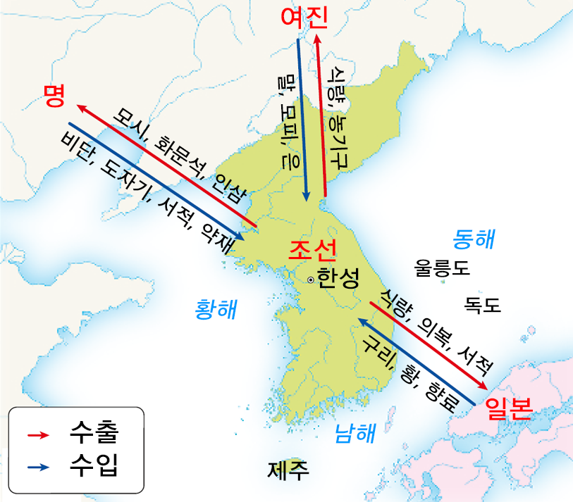 조선 초기 주변 나라와의 관계 - 조선 전기의 무역 활동