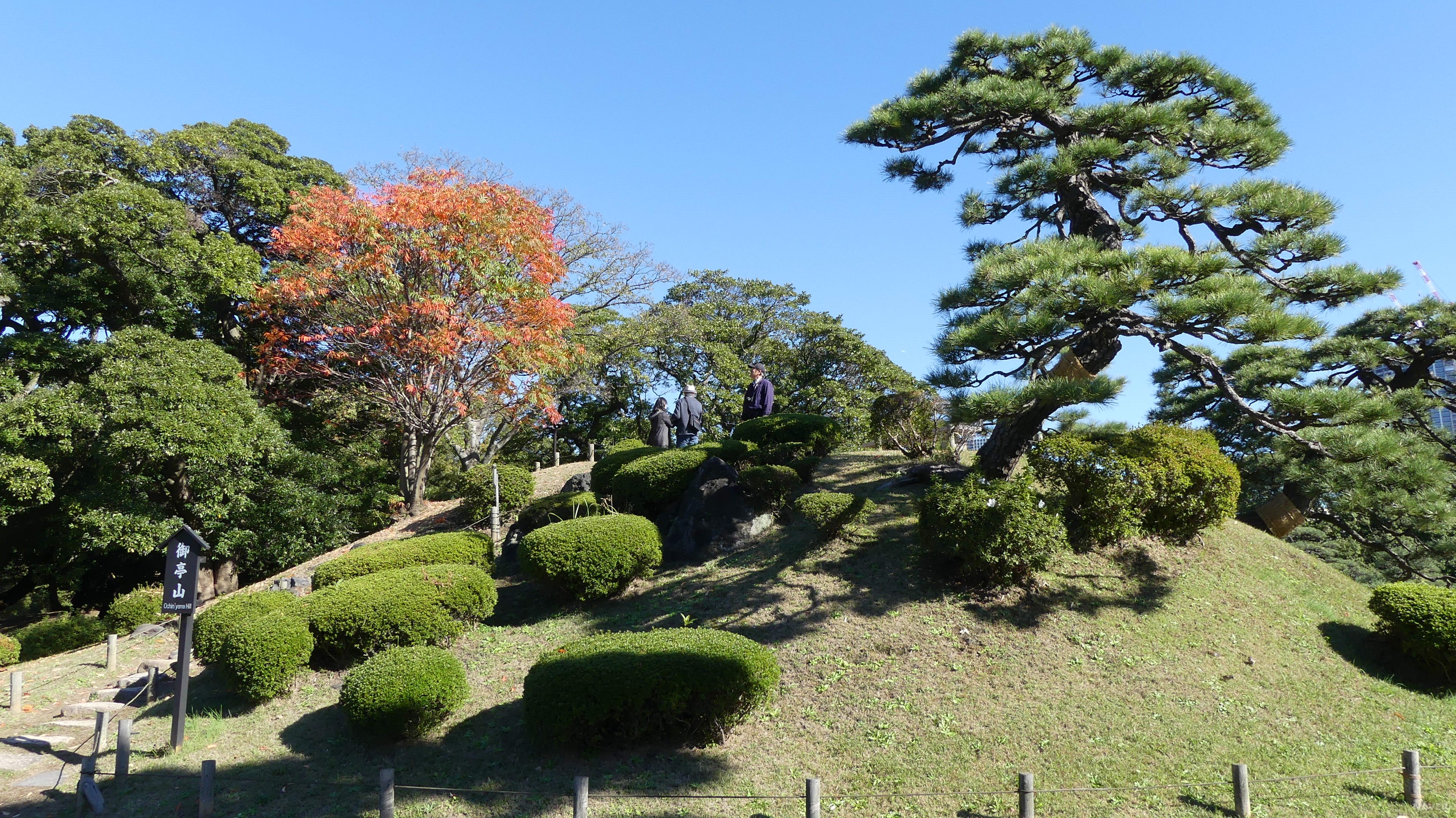 하마리큐온시정원 - 축산(築山)인 오친산(御亭山)