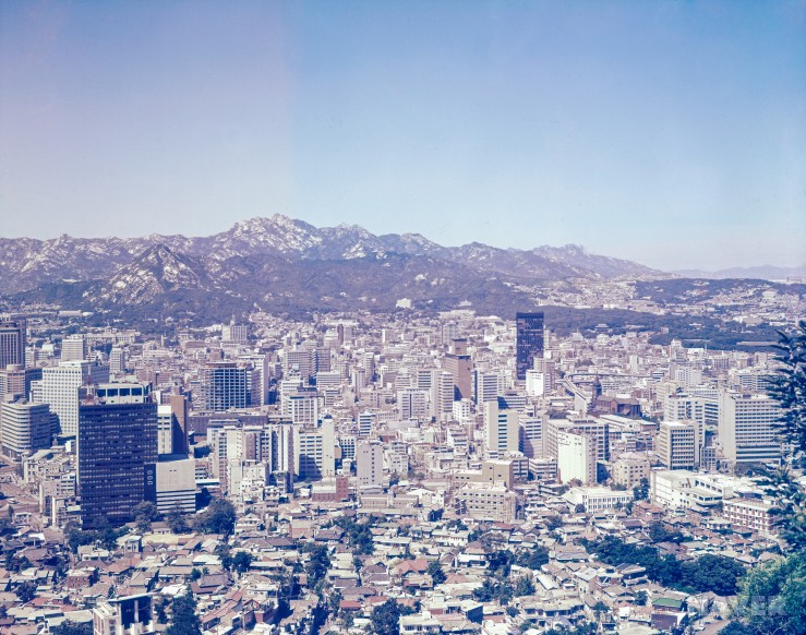 남산에서 바라본 서울 중심가 1975년