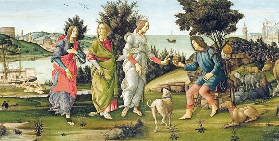 델포이 - 파리스의 심판(Sandro Botticelli, 1485, 치니 갤러리)